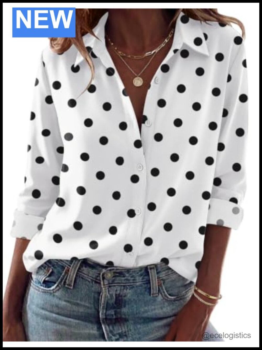 Long Sleeve Button Down Shirt with Collar for Women - Lightweight Soft Blouse
